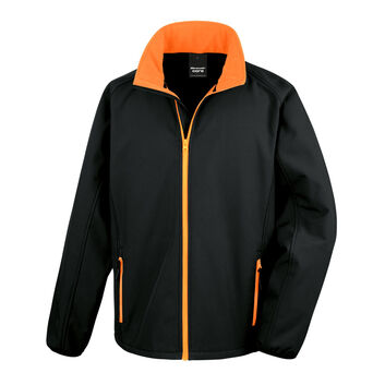 Result Core Men's Printable Softshell Jacket Black/Orange