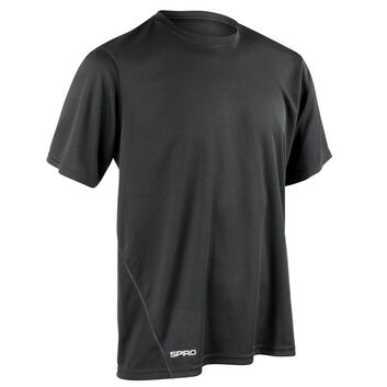 Spiro Men's Quick Dry Short Sleeve T-Shirt Black