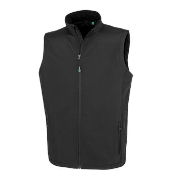Result Genuine Recycled Men's Recycled 2-Layer Printable Softshell Bodywarmer Black