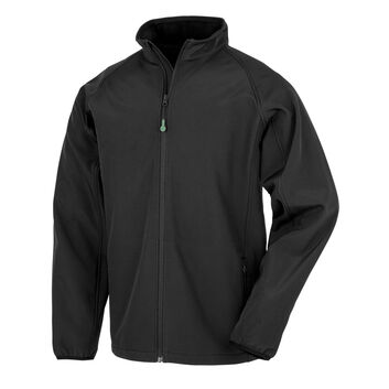 Result Genuine Recycled Men's Recycled 2-Layer Printable Softshell Jacket Black