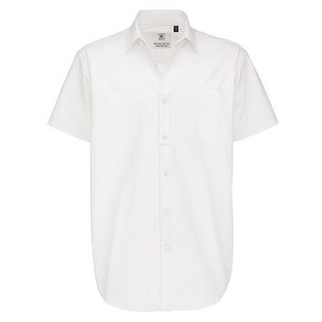 B&C Men's Sharp Short Sleeve Shirt White