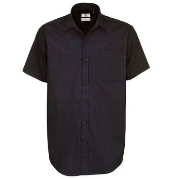 B&C Men's Sharp Short Sleeve Shirt Black