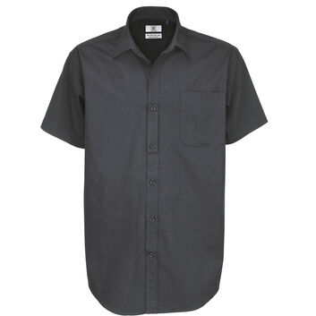 B&C Men's Sharp Short Sleeve Shirt Dark Grey