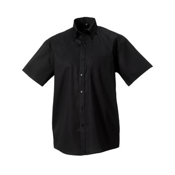 Russell Collection Men's Short Sleeve Ultimate Non-Iron Shirt Black