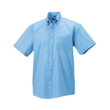 Russell Collection Men's Short Sleeve Ultimate Non-Iron Shirt Bright Sky