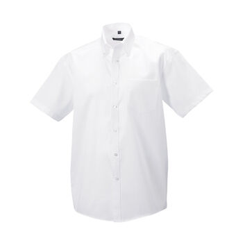 Russell Collection Men's Short Sleeve Ultimate Non-Iron Shirt White