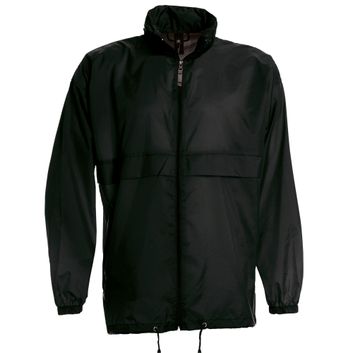 B&amp;C Men's Sirocco Windbreaker Jacket Black