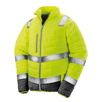 Result Safeguard Men's Soft Padded Safety Jacket Fluro Yellow