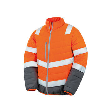 Result Safeguard Men's Soft Padded Safety Jacket Fluorescent Orange