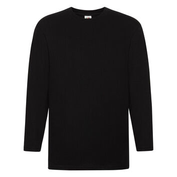 Fruit Of The Loom Men's Super Premium Long Sleeve T-Shirt Black