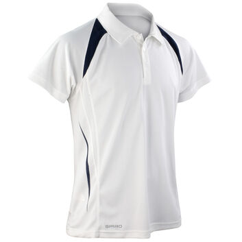 Spiro Men's Team Spirit Polo Shirt White/Navy
