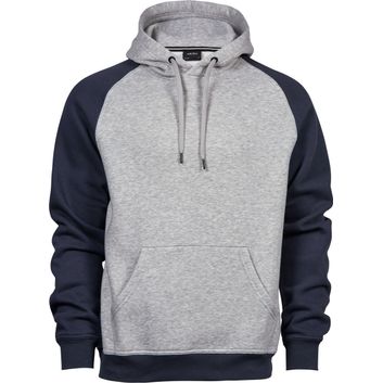 Tee Jays Men's Two-Tone Hooded Sweatshirt Heather Navy
