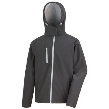 Result Core Men's TX Performance Hooded Softshell Jacket Black/ Grey