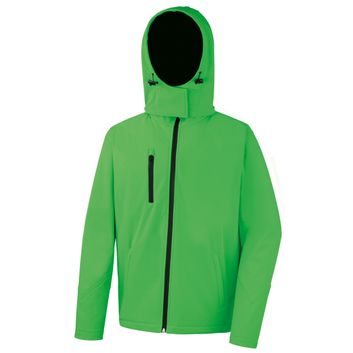 Result Core Men's TX Performance Hooded Softshell Jacket Vivid Green/Black