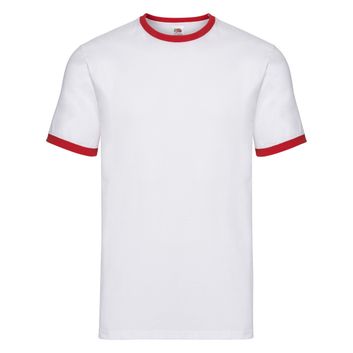 Fruit Of The Loom Men's Valueweight Ringer T-Shirt White/Red