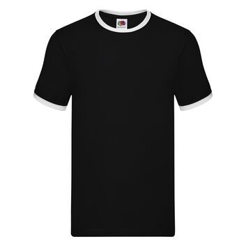 Fruit Of The Loom Men's Valueweight Ringer T-Shirt Black/White