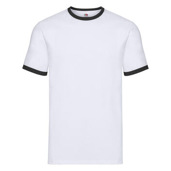 Fruit Of The Loom Men's Valueweight Ringer T-Shirt White/Black