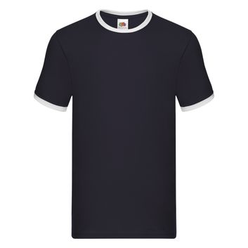 Fruit Of The Loom Men's Valueweight Ringer T-Shirt Navy/White