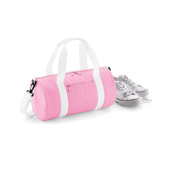 Bagbase Mini Barrel Bag_x000D_ Classic Pink/White