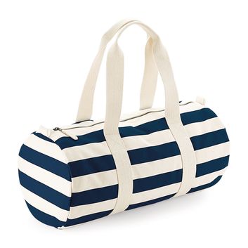 Westford Mill Nautical Barrel Bag Natural/Navy