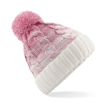 Beechfield  Ombré Beanie Dusky Pink/off White