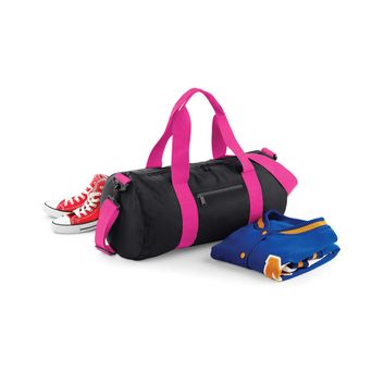 Bagbase Original Barrel Bag Black/Fuchia