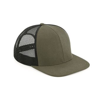 Beechfield  Original Flat Peak 6 Panel Trucker Olive/Black