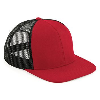 Beechfield  Original Flat Peak 6 Panel Trucker Classic Red/Black