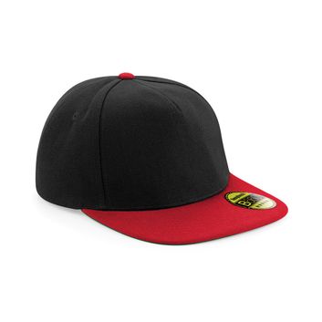 Beechfield  Original Flat Peak Snapback Black/Classic Red