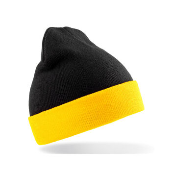 Result Genuine Recycled Recycled Black Compass Beanie Black/Yellow