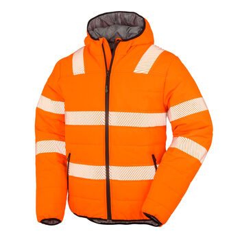 Result Genuine Recycled Recycled Ripstop Padded Safety Jacket Fluoresent Orange