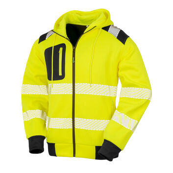 Result Genuine Recycled Recycled Robust Zipped Safety Hoody Fluoresent Yellow