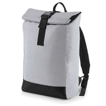 Bagbase Reflective Roll-Top Backpack Silver Reflective