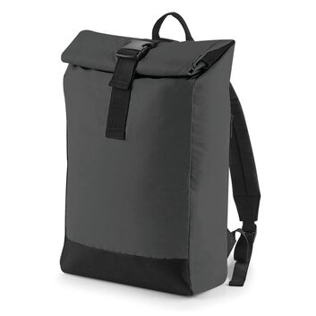 Bagbase Reflective Roll-Top Backpack Black/Reflective