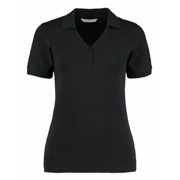 Kustom Kit Regular Fit Comfortec® V-Neck Polo Black