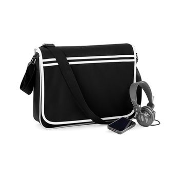 Bagbase Retro Messenger Black/White