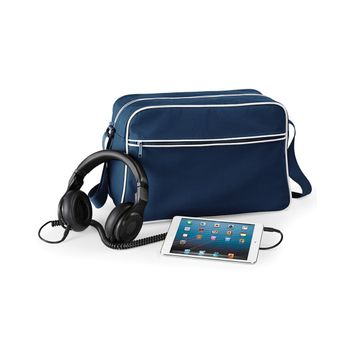 Bagbase Retro Shoulder Bag French Navy/White