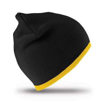 Result Winter Essentials Reversible Fashion Fit Hat Black/Yellow