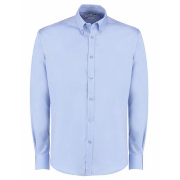 Kustom Kit Slim Fit Non Iron Long Sleeve Twill Shirt Light Blue