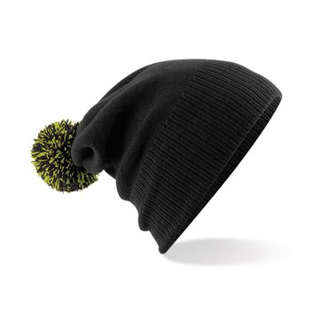 Beechfield  Snowstar® Beanie Black/Lime Green