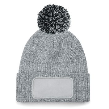 Beechfield  Snowstar® Patch Beanie Heather Grey/black