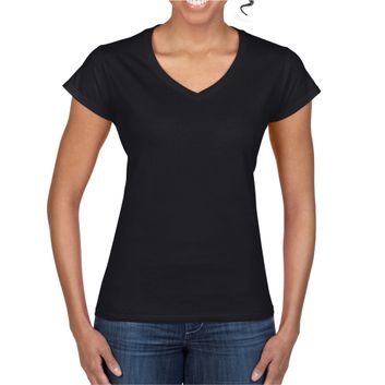 Gildan Softstyle® Ladies' V-Neck T-Shirt Black