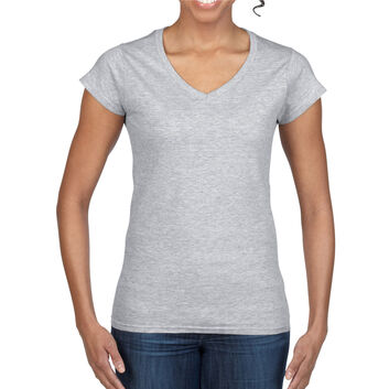Gildan Softstyle® Ladies' V-Neck T-Shirt Sport Grey (RS)