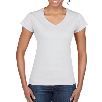 Gildan Softstyle® Ladies' V-Neck T-Shirt White