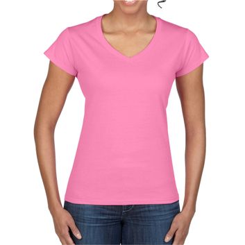 Gildan Softstyle® Ladies' V-Neck T-Shirt Azalea