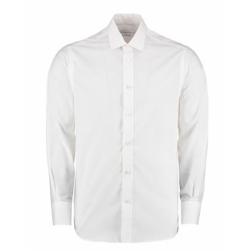 Kustom Kit Tailored Fit Long Sleeve Business Shirt White