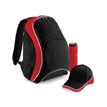 Bagbase Teamwear Backpack Black/Classic Red/White