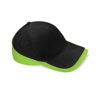 Beechfield  Teamwear Competition Cap Black/Lime Green