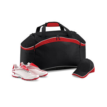 Bagbase Teamwear Holdall Black/Classic Red/White