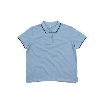 Mantis The Women's Tipped Polo Light Denim/Navy